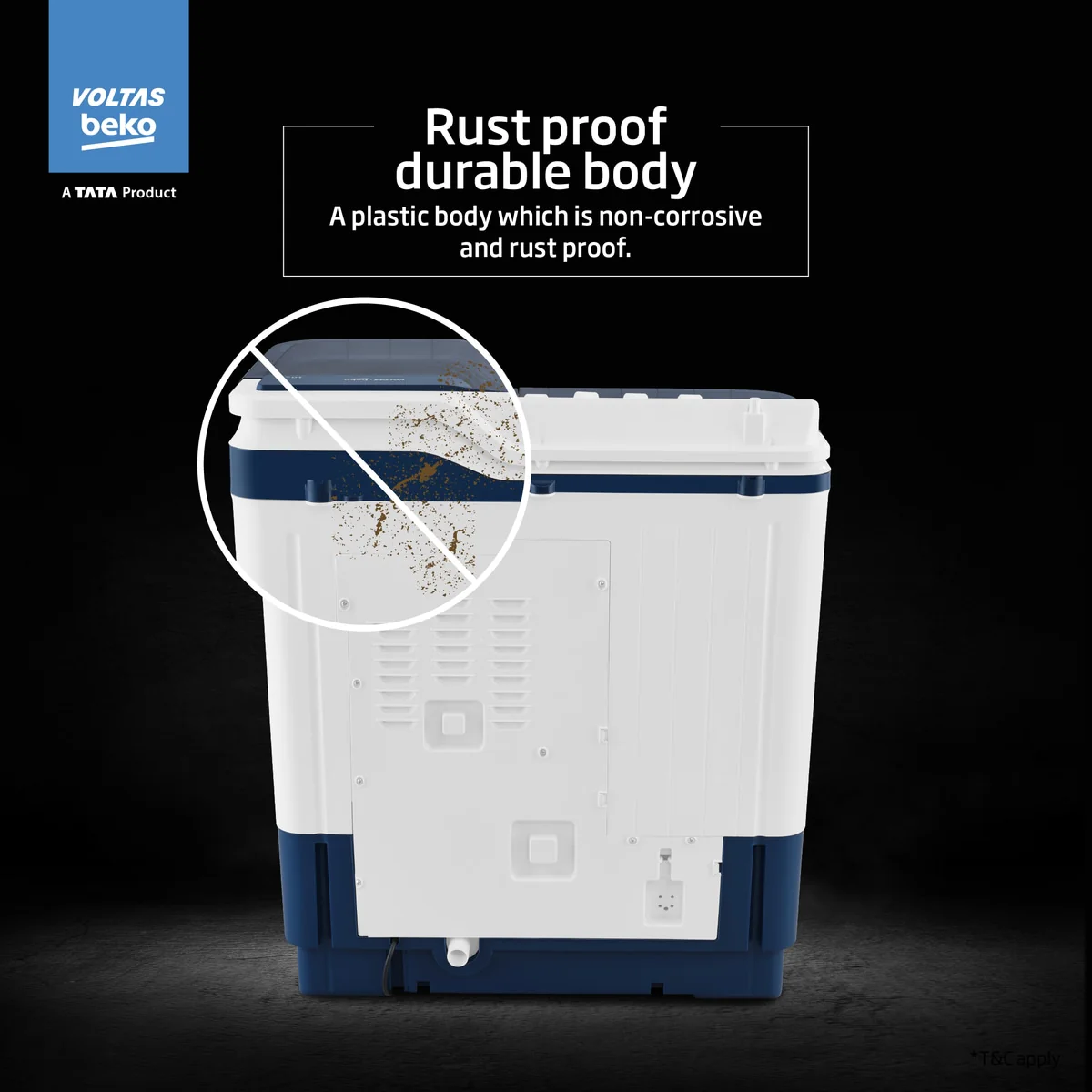 10 Kg Semi Automatic Washing Machine ( WTT10UEA,Blue) , Voltas Beko, A Tata Product - Image 10