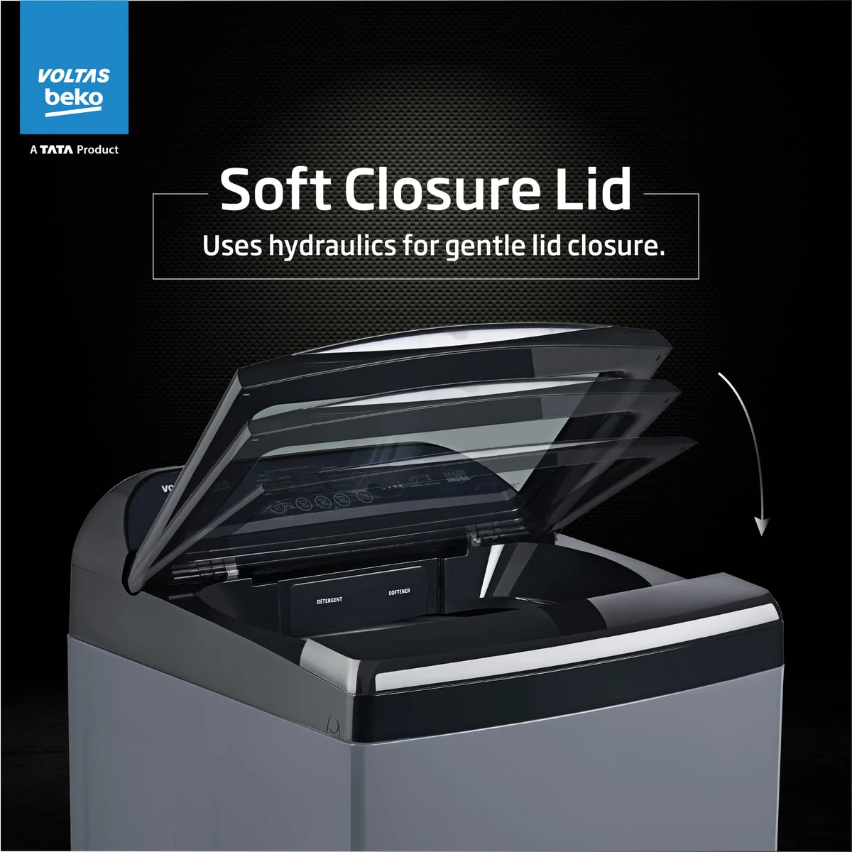 11 Kg 5 Star Fully-Automatic Top Loading Washing Machine (WTL1106UEA / OBS1060, Grey, Double Waterfall Technology) , Voltas Beko, A Tata Product - Image 5