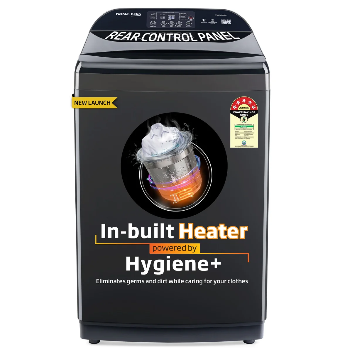 11 Kg 5 Star Fully-Automatic Top Loading Washing Machine (WTL1106UEAH / OBS3060, Dark Grey, Inbuilt Heater) , Voltas Beko, A Tata Product