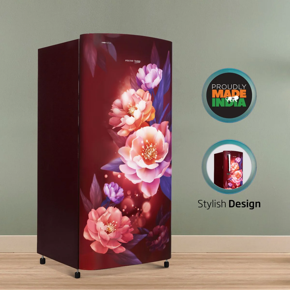 173 L 2 Star Direct cool Refrigerator Appliance (RDC205D / S0PWR0M0000GO, Peony Wine) , Voltas Beko, A Tata Product - Image 6