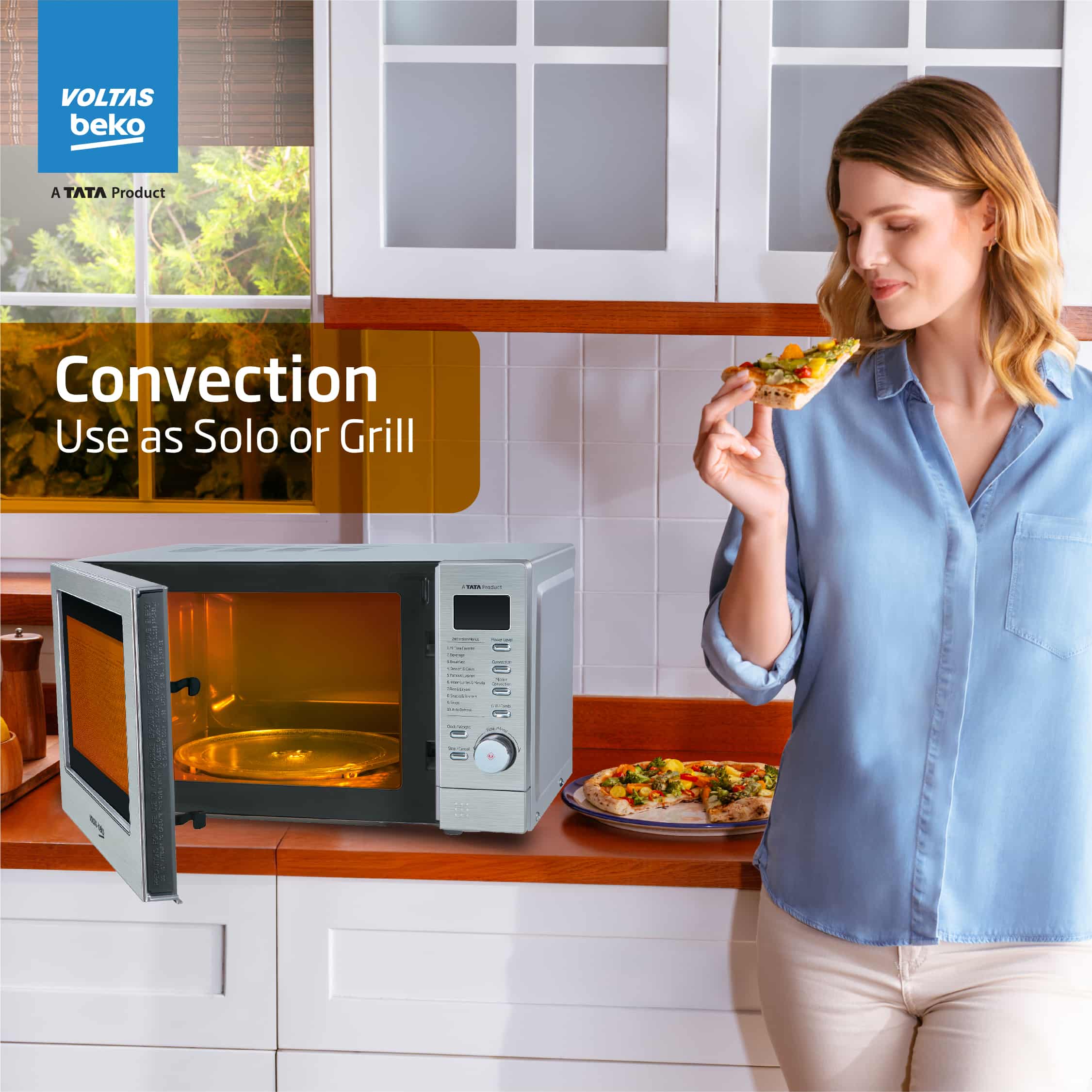 20 L Convection Microwave Oven, 10 power levels (MC20SD, Silver) , Voltas Beko, A Tata Product - Image 5