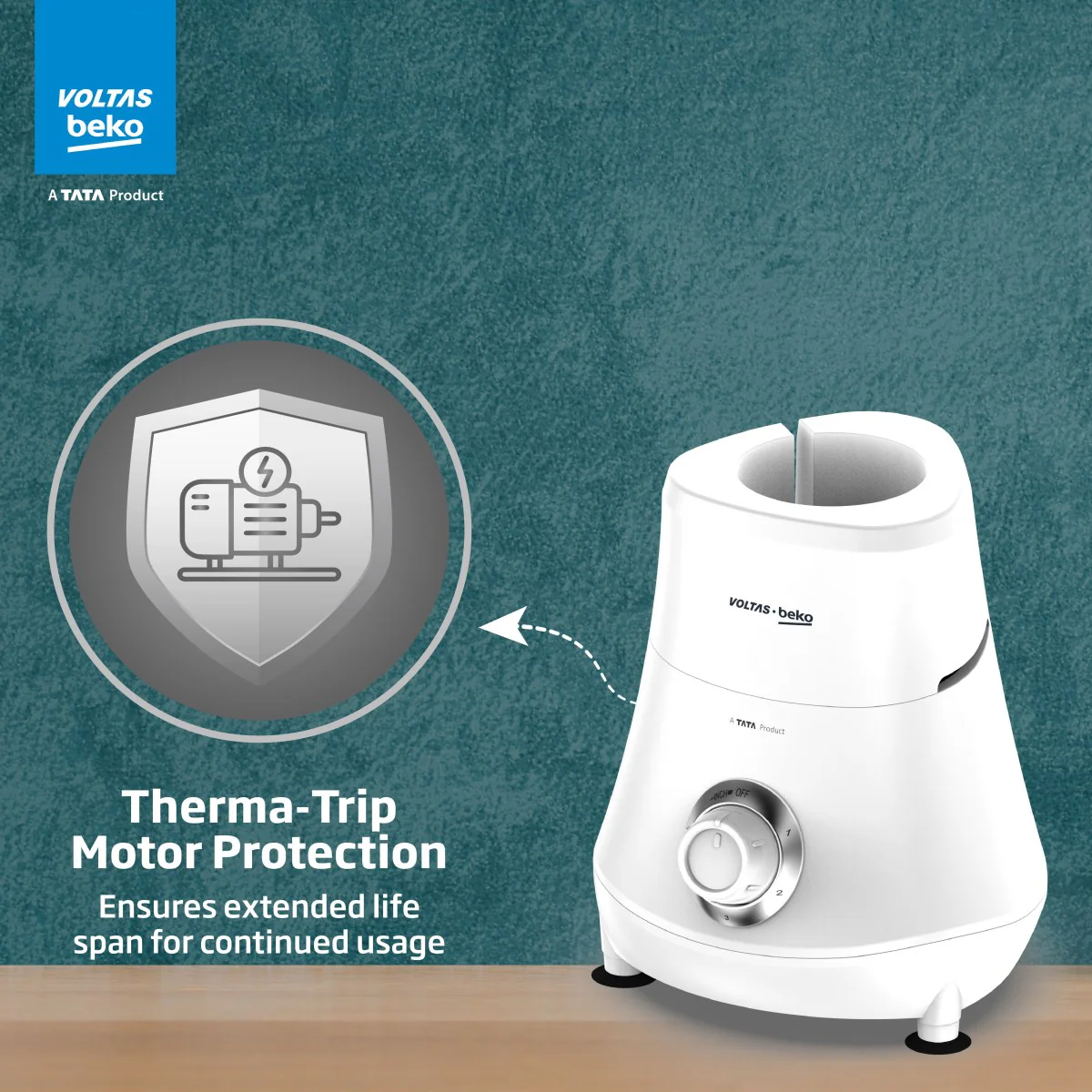 500 W Mixer Grinder (G5003HP-WH | 3 Jars | White with GrindX Technology) , Voltas Beko, A Tata Product - Image 6