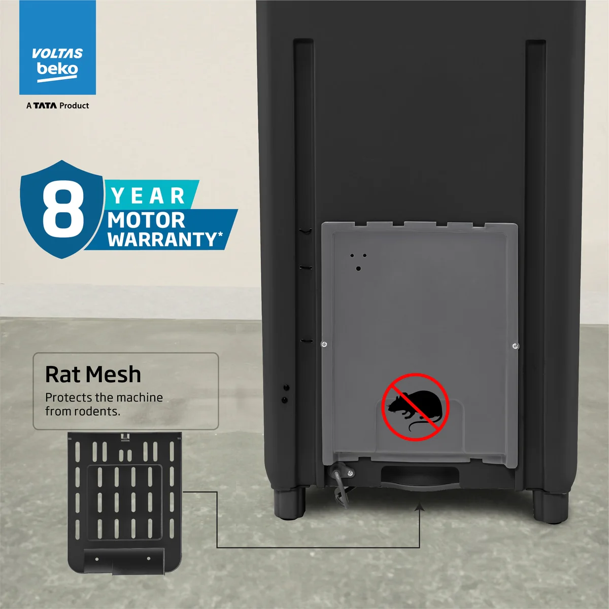 6.5 Kg 5 Star Fully-Automatic Top Loading Washing Machine (WTL6504UEA/OBS2P10 Eco-Series,Dark Grey, Pulsator wash and Double waterfall technology) , Voltas Beko, A Tata Product - Image 6