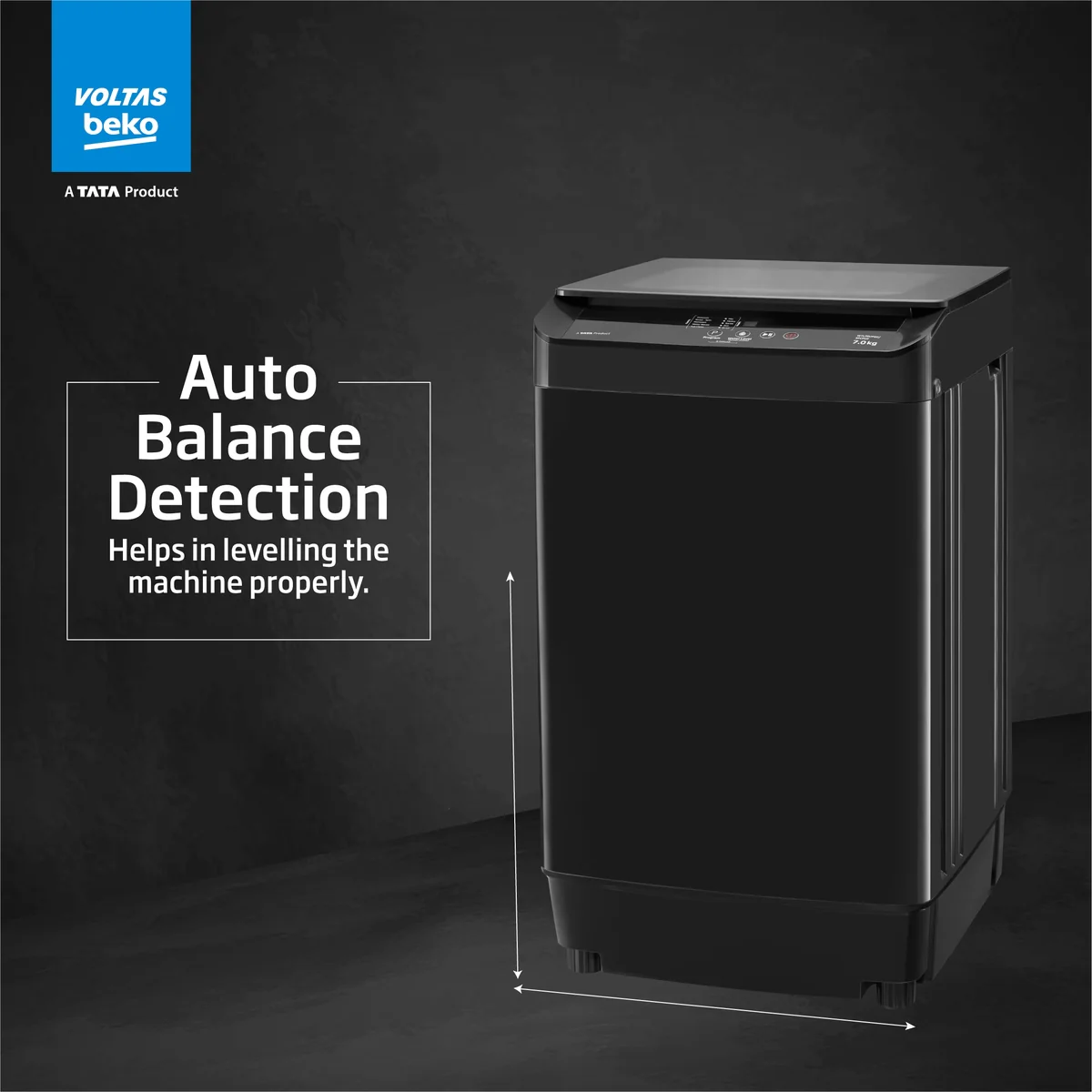 7 Kg 5 Star Eco Wash/Monsoon Dry Top Load Fully-Automatic Washing Machine (WTL70UPGC/SPCPOF, Water Reuse, Side Waterfall, Mansoon Dry, Dark Grey) , Voltas Beko, A Tata Product - Image 6