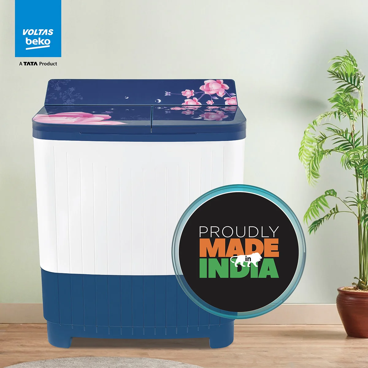 8.5 Kg 5 Star Semi-Automatic Top Load Washing Machine (WTT85DBLG/FLRB5, Blue, Special Pulsator & 5 Knob Control Method, With Double Water Fall technology) , Voltas Beko, A Tata Product - Image 10