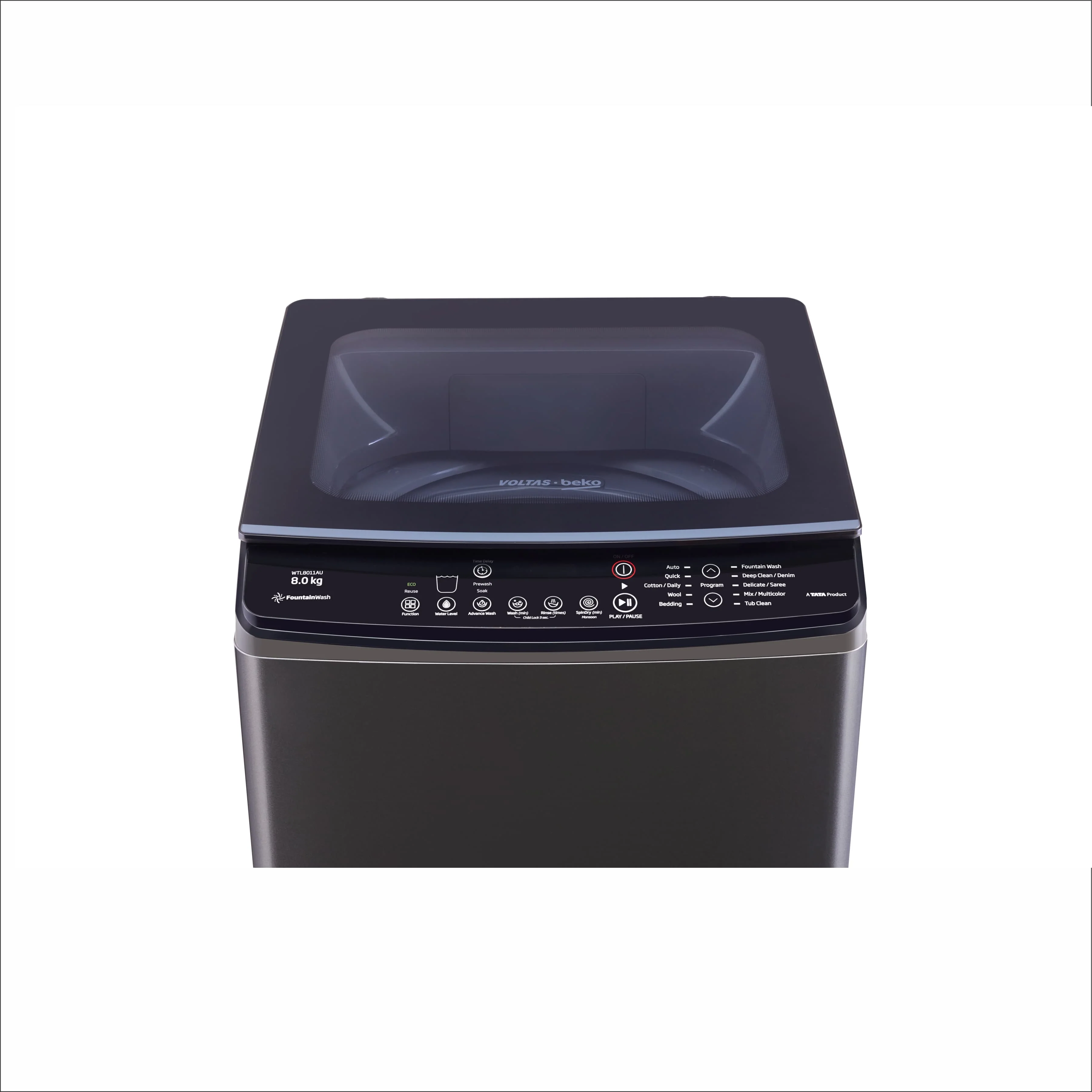 8 Kg 5 Star Fully Automatic Top Load Washing Machine (WTL8011AU, Aqua Wave Drum, Grey) , Voltas Beko, A Tata Product - Image 15