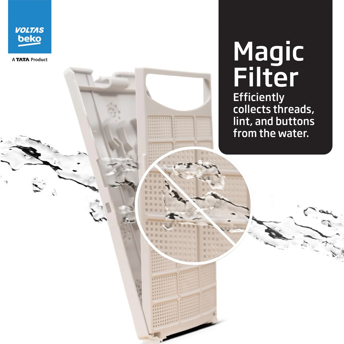9 Kg 5-Star Fully Automatic Top Load Washing Machine (WTL9006UEAH/DPB0HD, Dark Grey, Double Waterfall Technology) , Voltas Beko, A Tata Product - Image 11