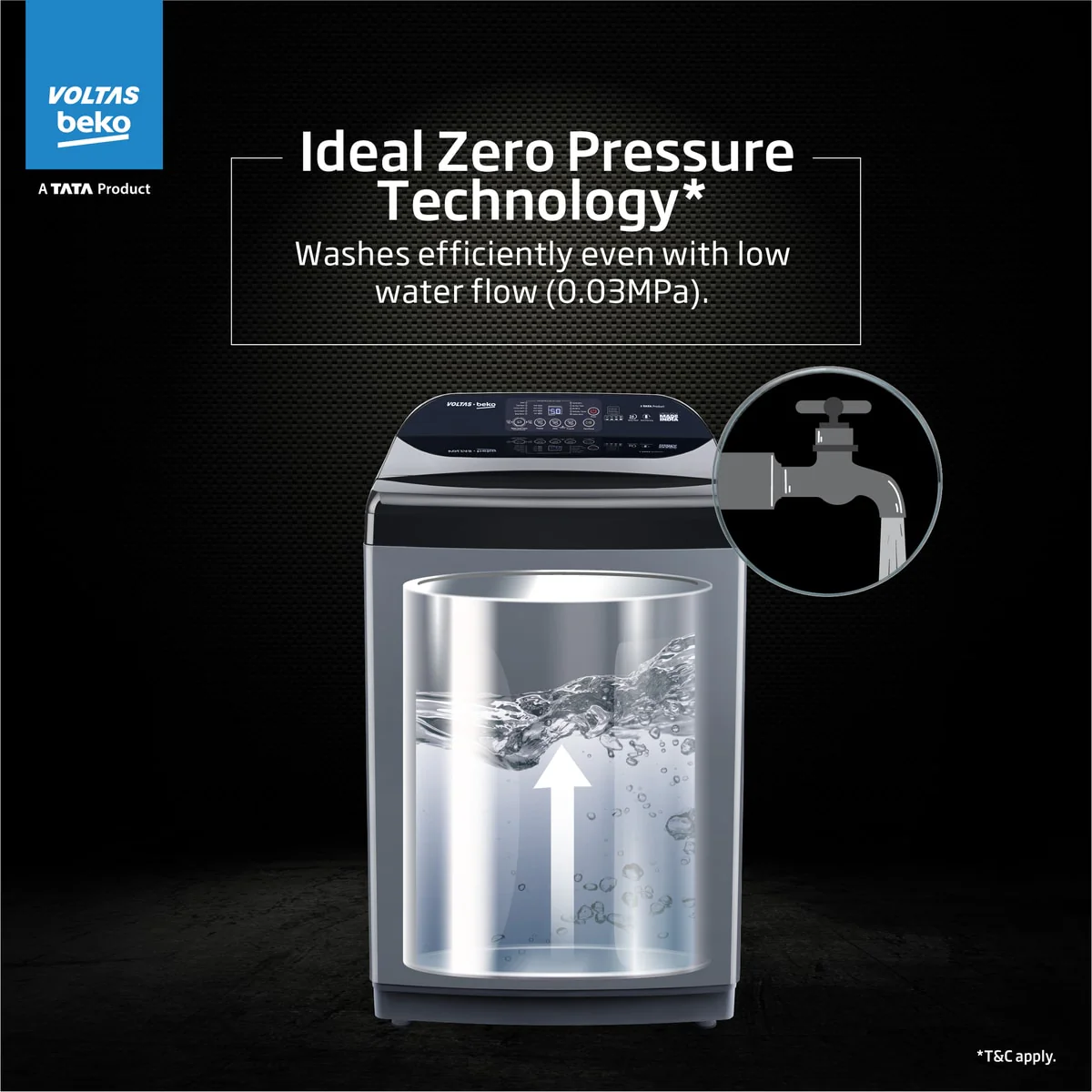 9 Kg 5 Star Fully-Automatic Top Loading Washing Machine ( WTL9006UEA/SPBOOD,Grey,Ideal Zero Pressure Technology) , Voltas Beko, A Tata Product - Image 7