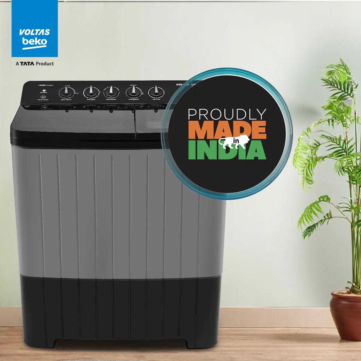9 Kg 5 Star Semi Automatic Top Load Washing Machine Black (WTT90UHA/OK5B1B1S26,Grey ) , Voltas Beko, A Tata Product - Image 11
