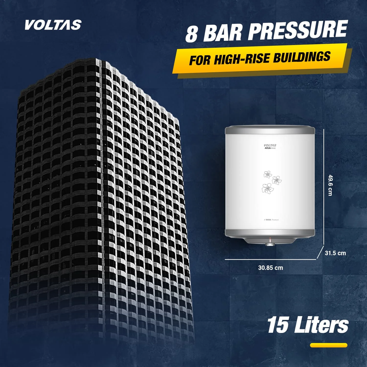 Voltas Aqua Prime 4 Star Water Heater - 15L (2000 W) - Image 8