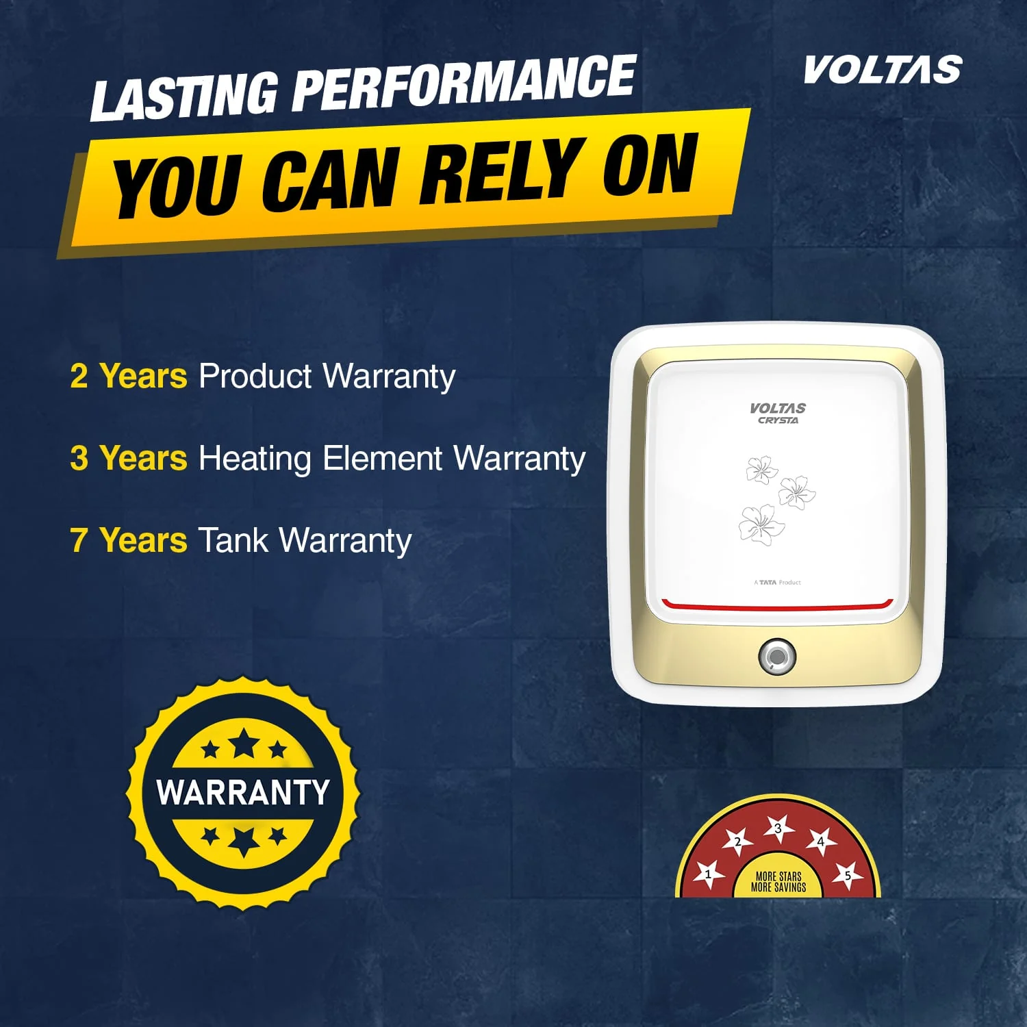 Voltas Crysta 5 Star Water Heater - 15L (2000 W) - Image 7