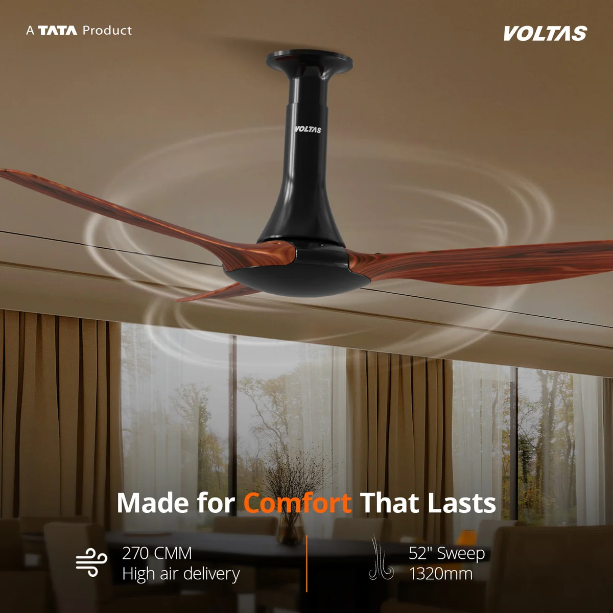Voltas Glideflo BLDC Fan - 1320PBWO - Image 4