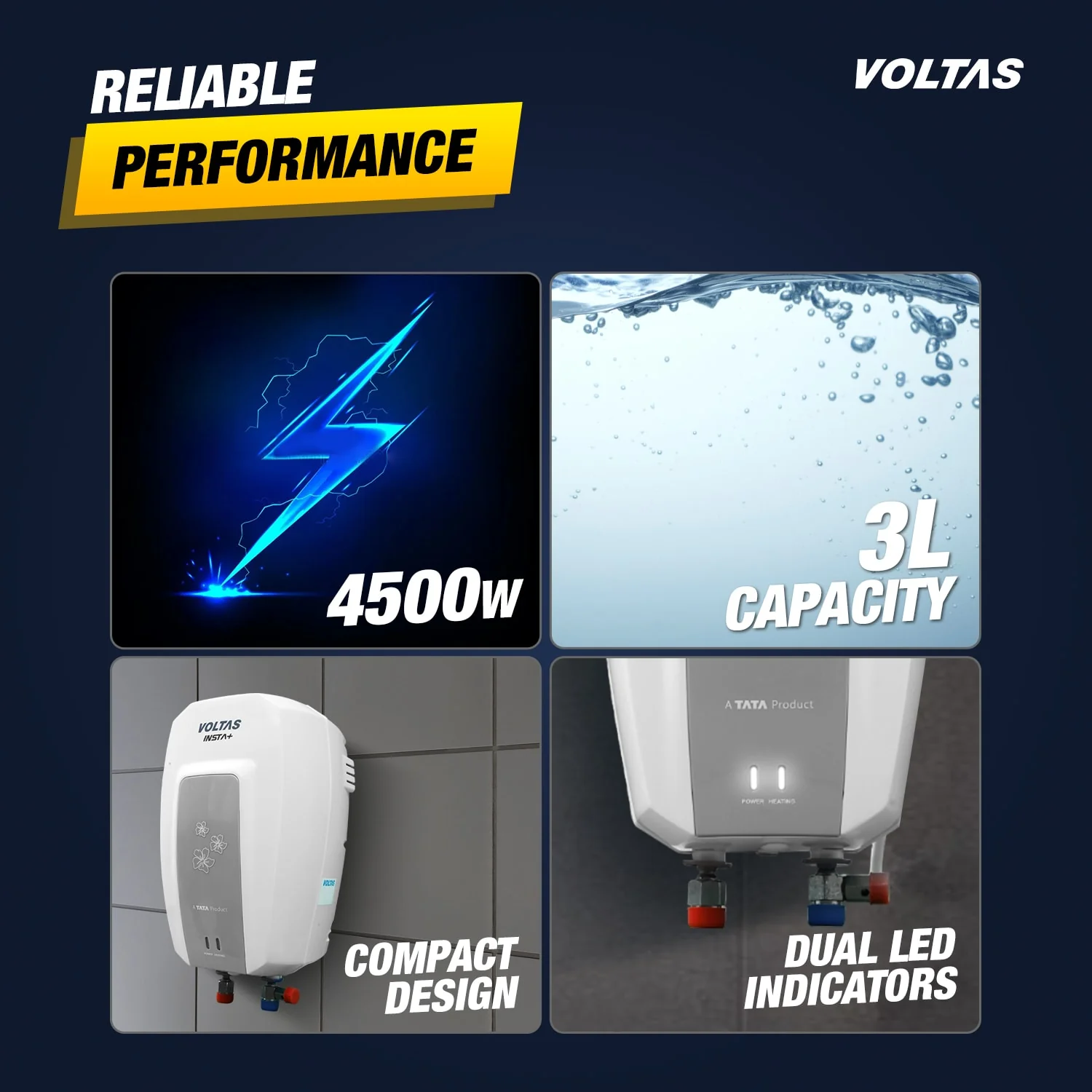Voltas Insta+ Water Heater - 3L (4500 W) - Image 8