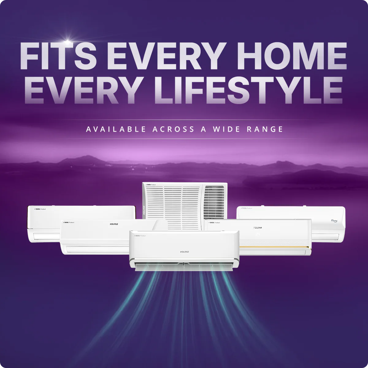 Voltas Split Air Conditioner, 1 Ton, 3 Star - 123INV Vertis AI Zest Gold - Image 13