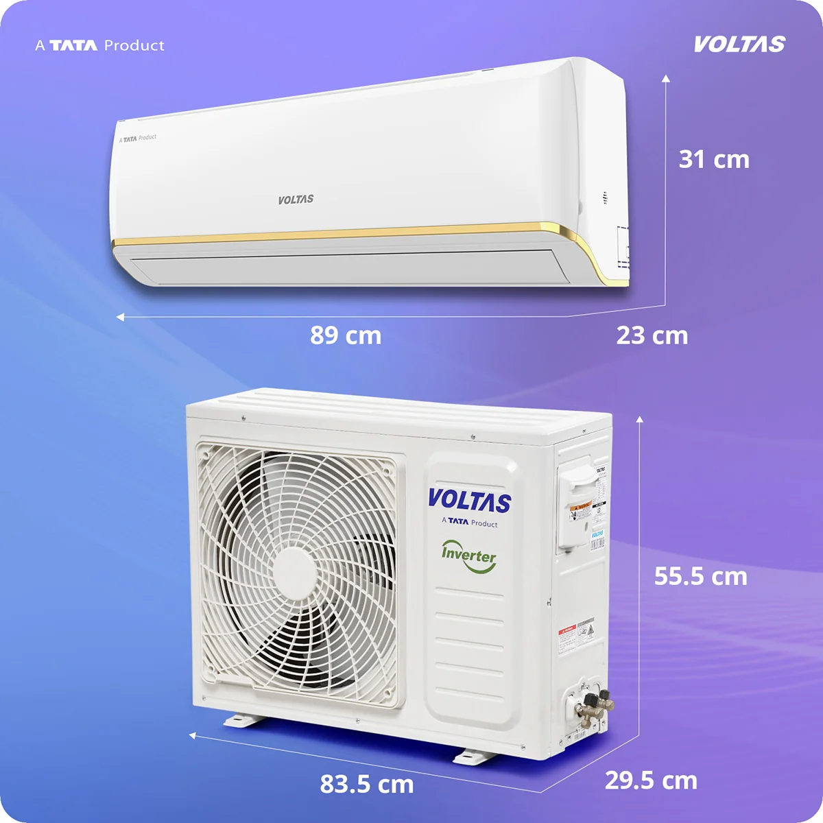 Voltas Split Air Conditioner, 1.5 Ton, 3 Star - 183INV Vertis Zen Gold - Image 4