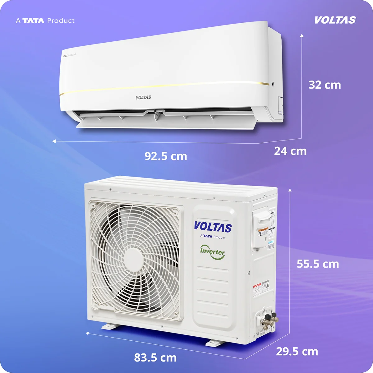 Voltas Split Air Conditioner, 1.5 Ton, 3 Star - 183INV Vertis Zenith Gold - Image 4