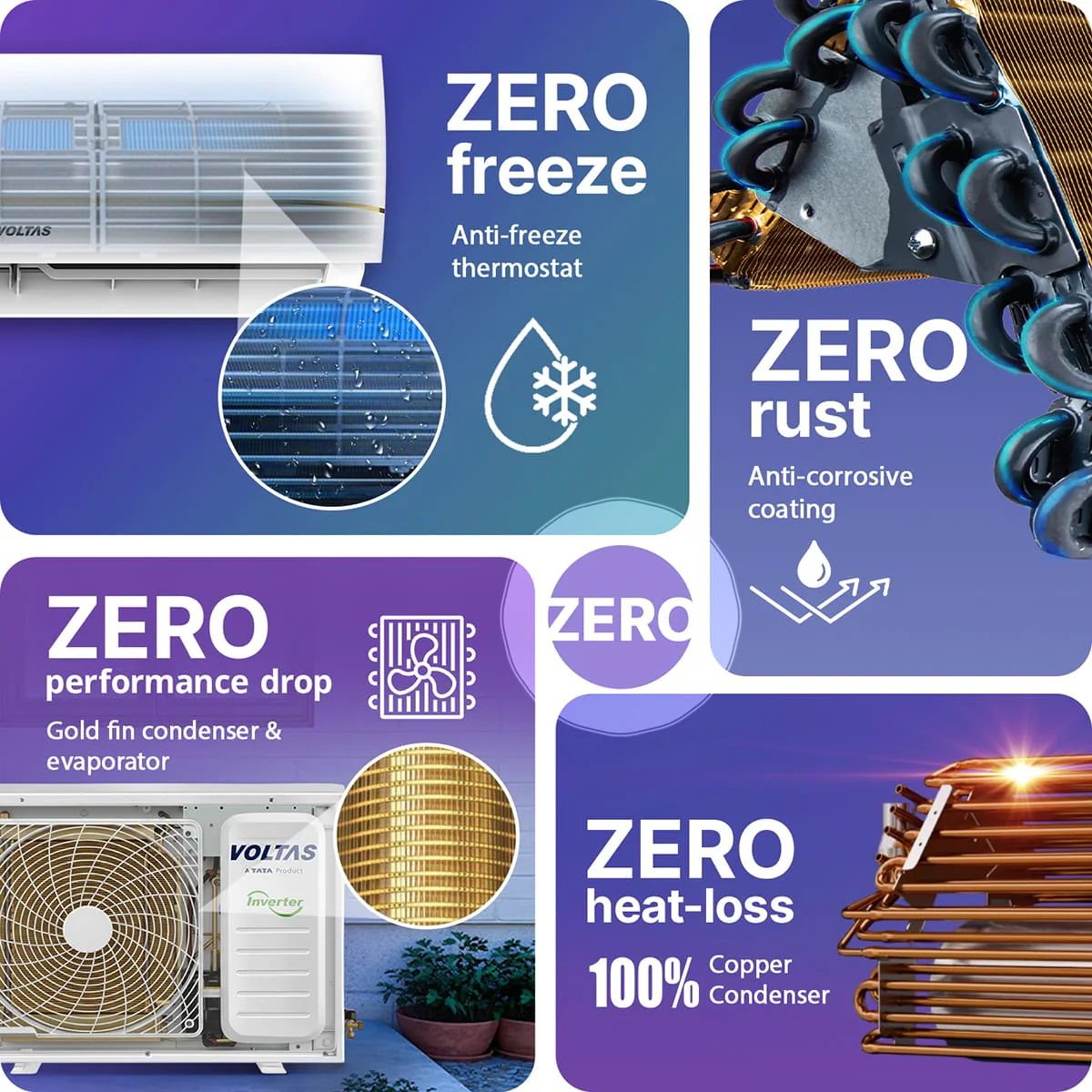 Voltas Split Air Conditioner, 1.5 Ton, 3 Star - 183INV Vertis Zenith Gold - Image 8