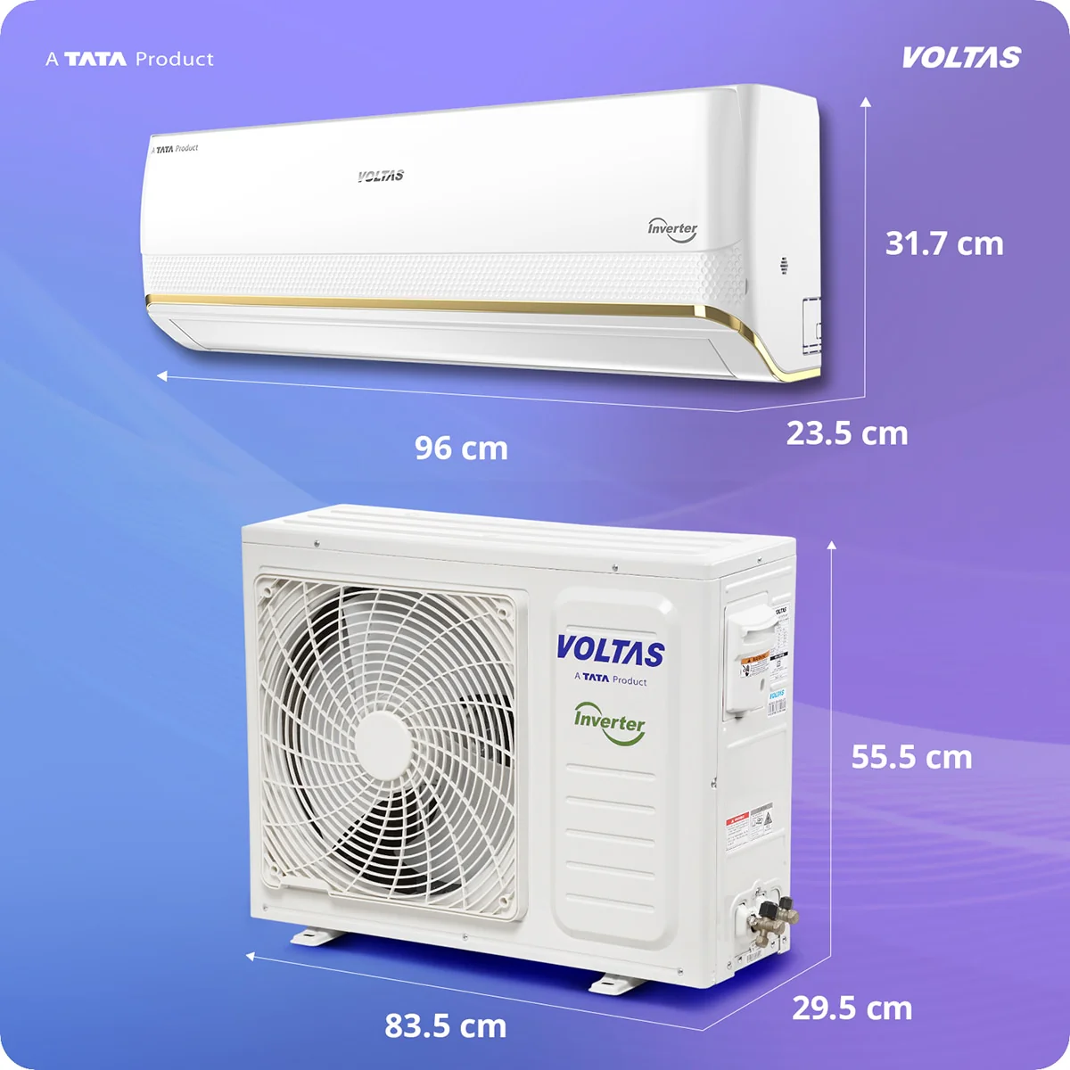 Voltas Split Air Conditioner, 1.5 Ton, 3 Star - 183INV Vertis Zephyr Gold - Image 4