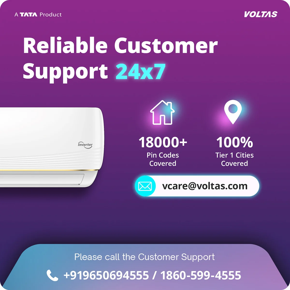 Voltas Split Air Conditioner, 1.5 Ton, 5 Star - 185INV Vertis AI Zest Gold - Image 15