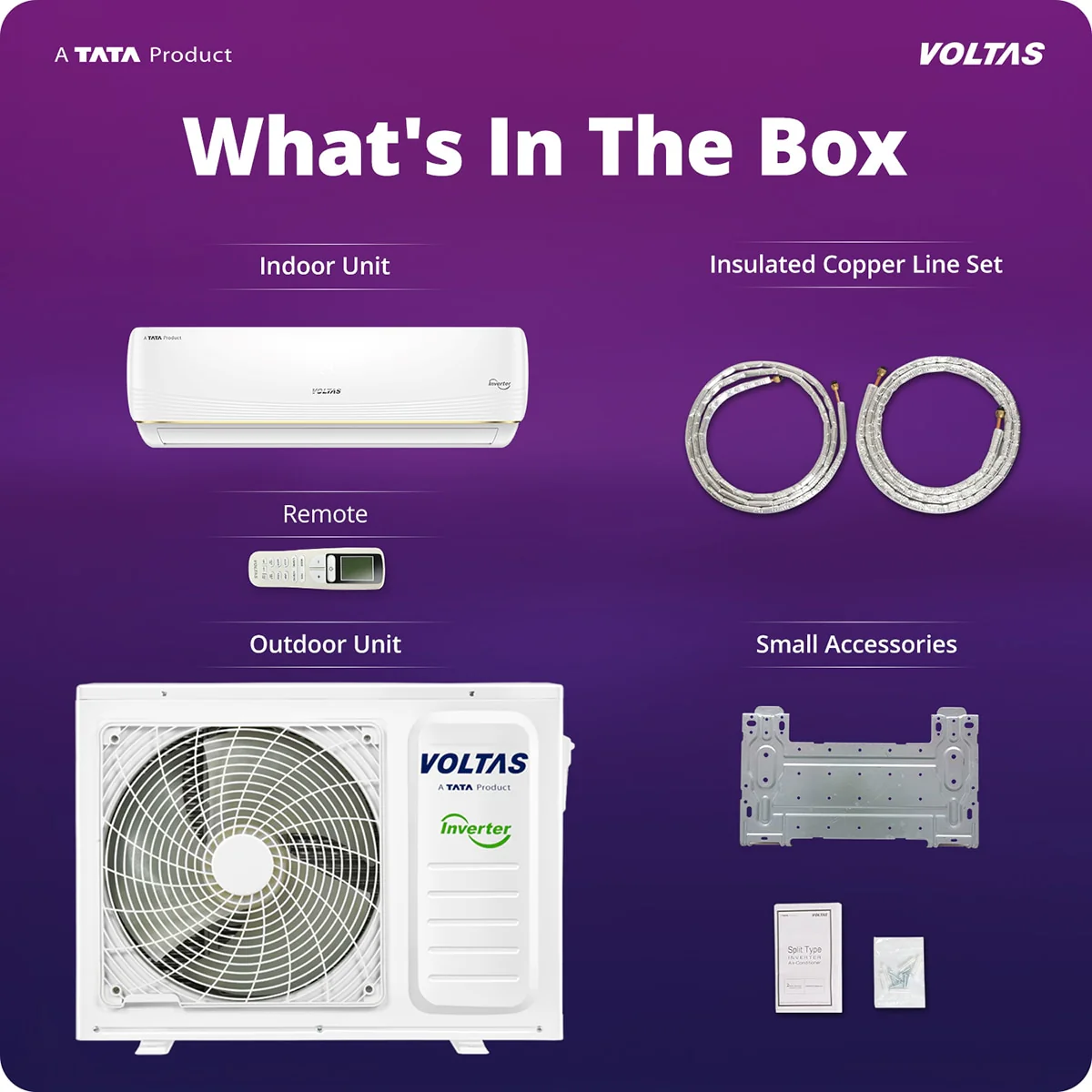 Voltas Split Air Conditioner, 1.5 Ton, 5 Star - 185INV Vertis AI Zest Gold - Image 19