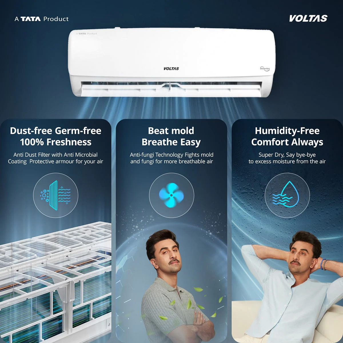 Voltas Split Air Conditioner, 1 Ton, 3 Star - 123INV Vectra Elegant - Image 9