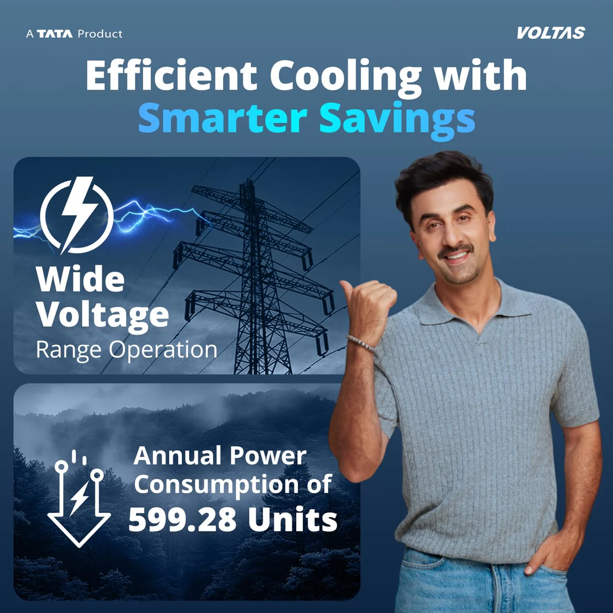 Voltas Split Air Conditioner, 1 Ton, 3 Star - 123INV Vectra Emerald - Image 11