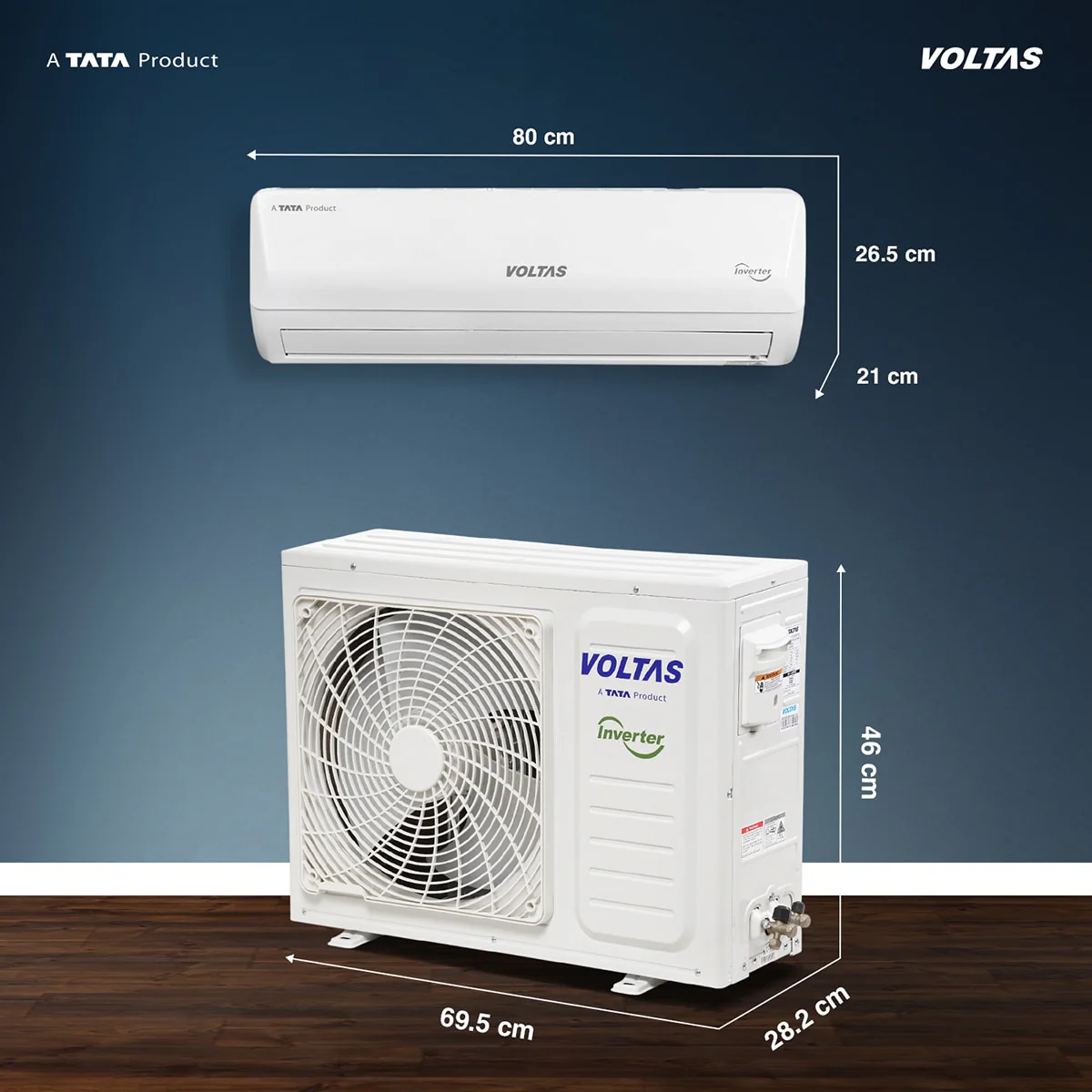 Voltas Split Air Conditioner, 1 Ton, 3 Star - 123INV Vectra Emerald - Image 4