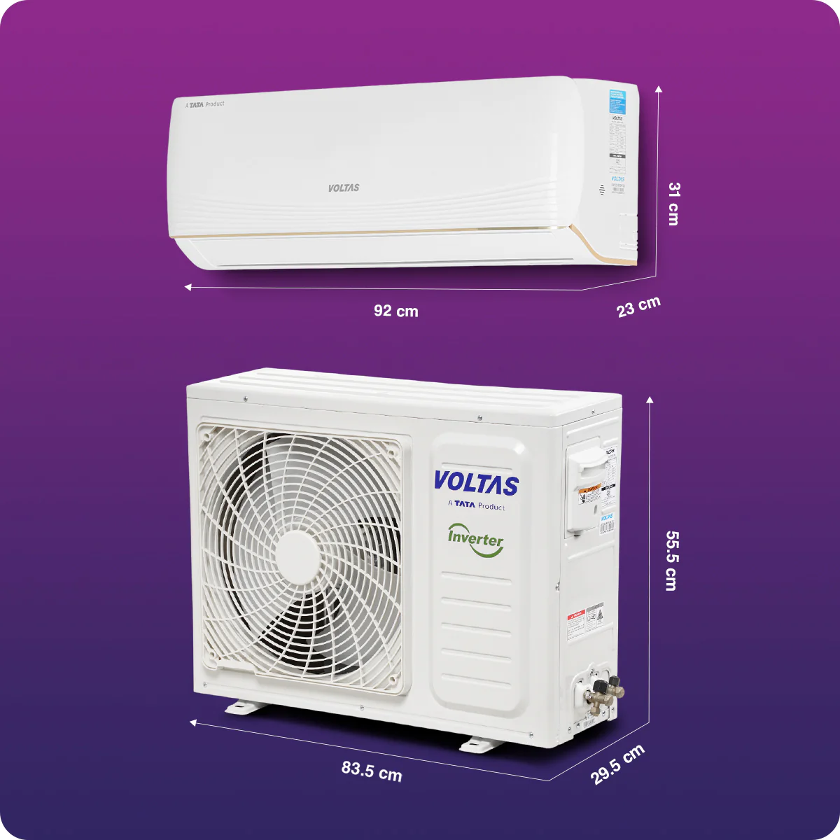 Voltas Split Air Conditioner, 1 Ton, 5 star - 125INV Vertis AI Zest Gold - Image 13