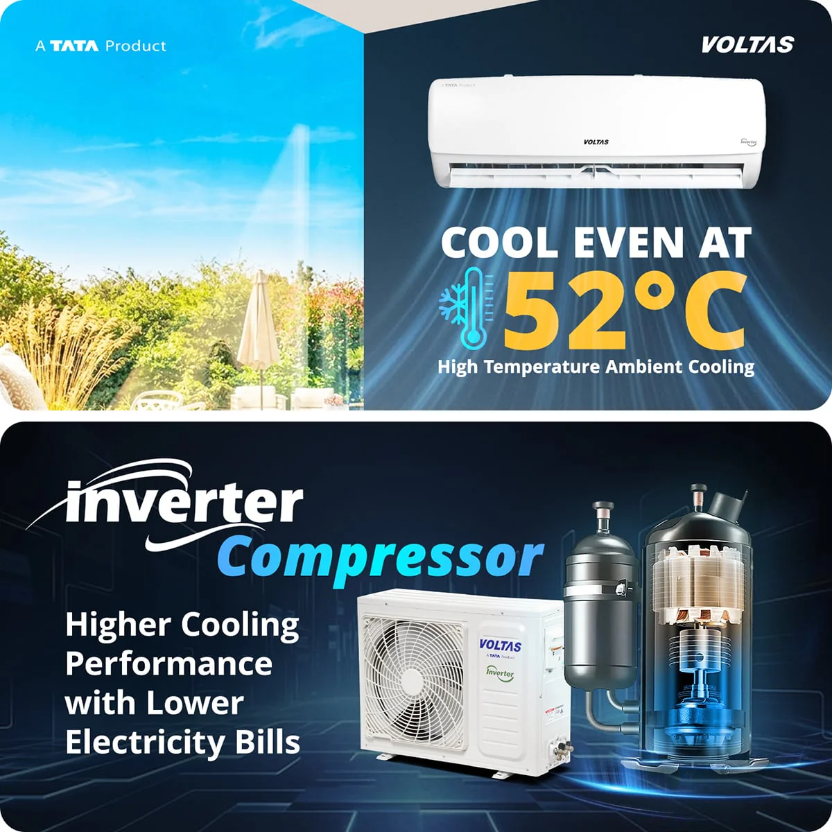 Voltas Split Air Conditioner, 2 Ton, 3 Star - 243INV Vectra Elegant - Image 7