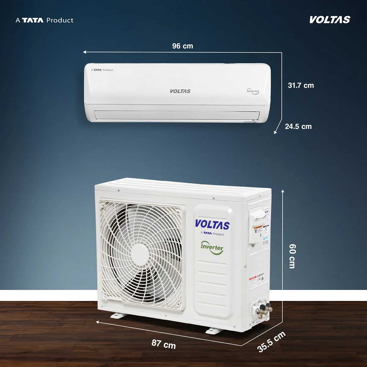Voltas Split Air Conditioner, 2 Ton, 3 Star - 243INVHC Vectra Emerald - Image 4