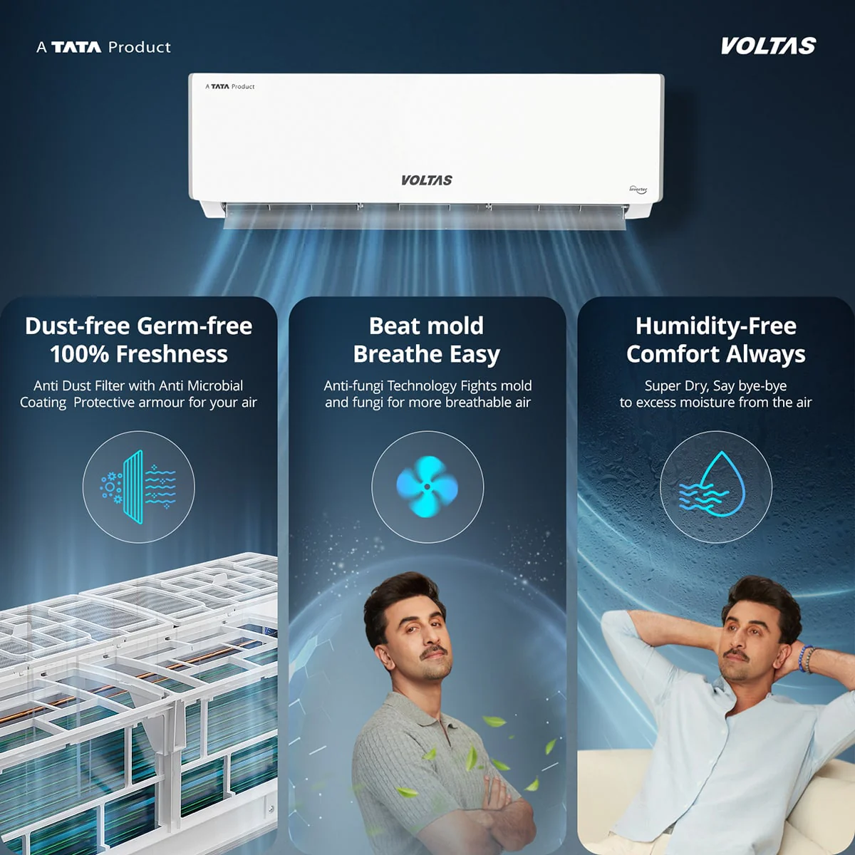 Voltas Split Air Conditioner, 2 Ton, 5 Star - 245INV Vectra Plush - Image 9