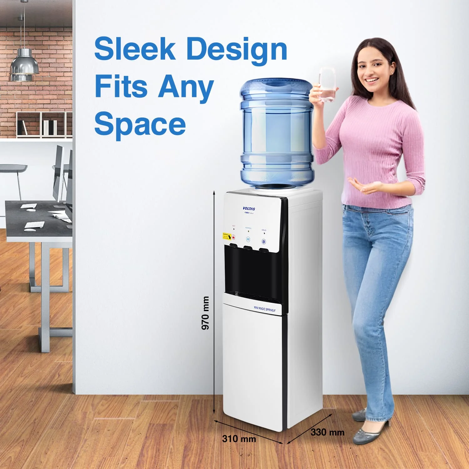 Voltas Water Dispenser ISI Mark Minimagic Spring FV + White [With Storage Cabinet only] - Image 4
