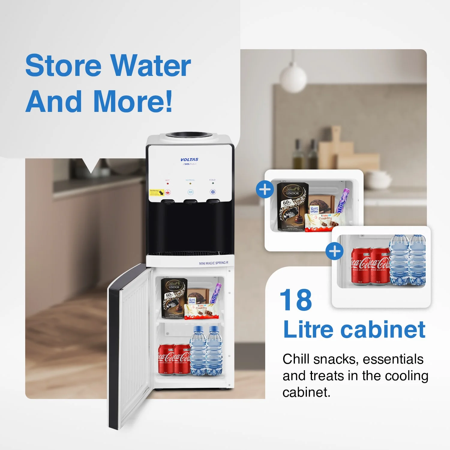 Voltas Water Dispenser ISI Mark Minimagic Spring RV+ White [With Refrigerated Cabinet] - Image 5