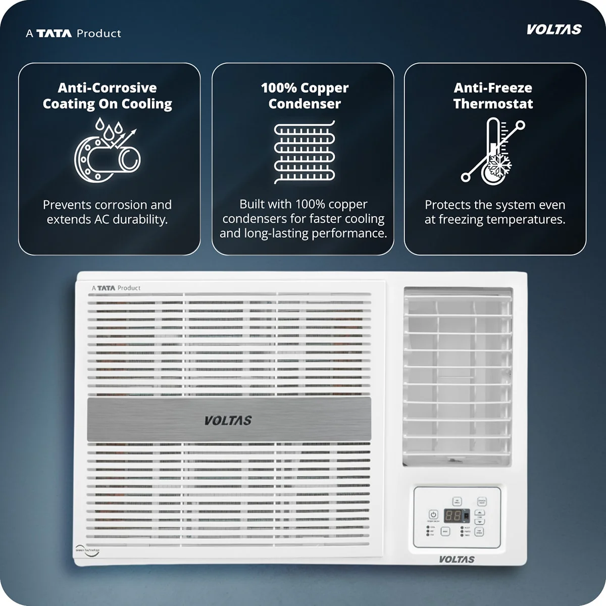 Voltas Window Air Conditioner, 1.5 Ton, 2 Star - 182FS Pearl - Image 17
