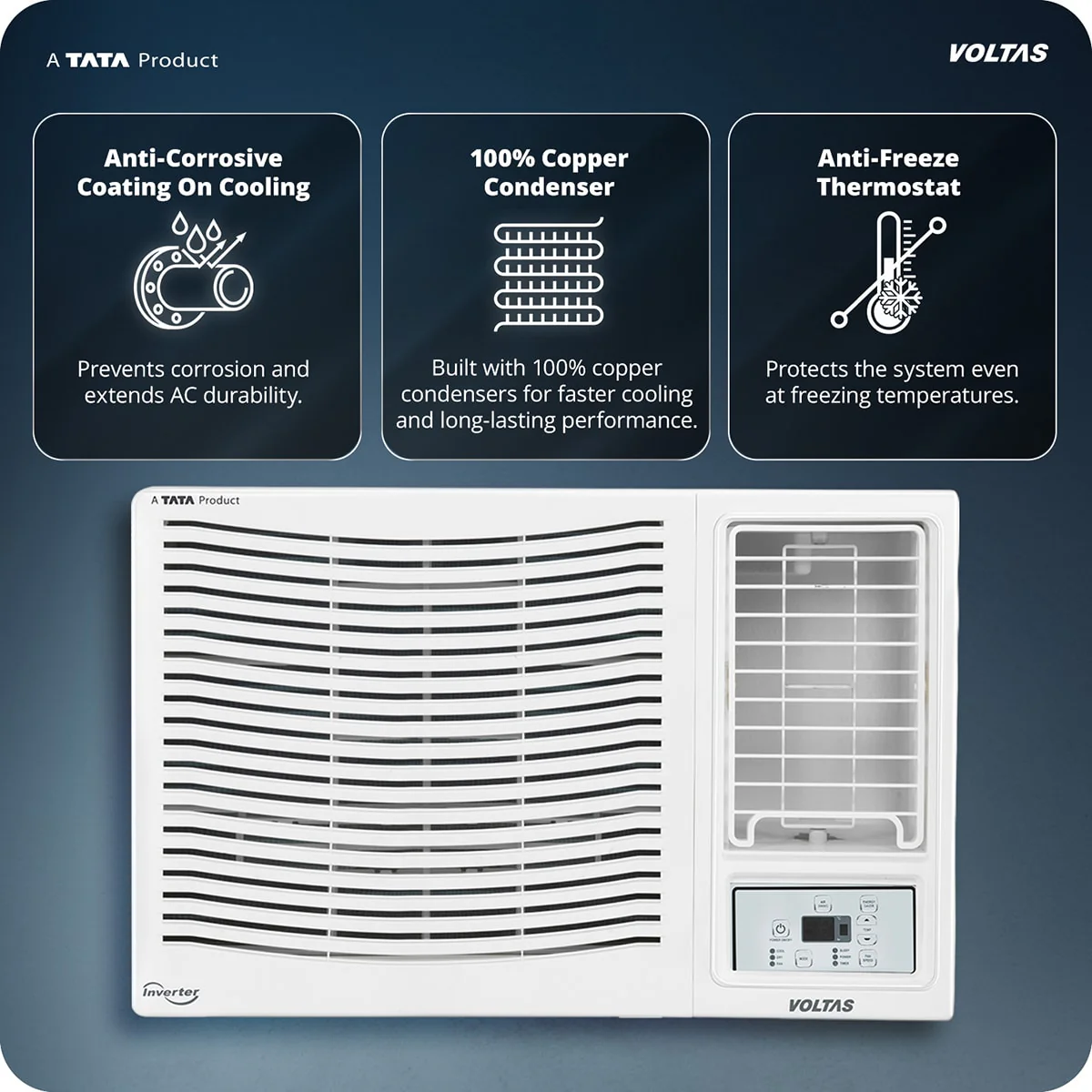 Voltas Window Air Conditioner, 1.5 Ton, 2 Star - 182FS Prism - Image 17