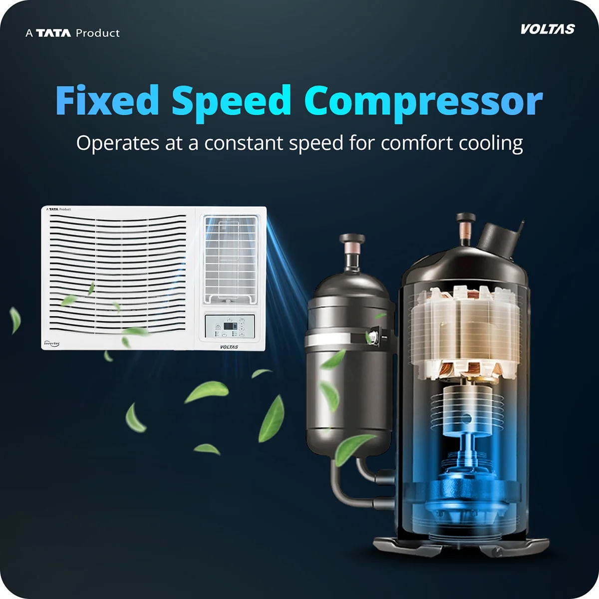 Voltas Window Air Conditioner, 1.5 Ton, 2 Star - 182FS Prism - Image 5