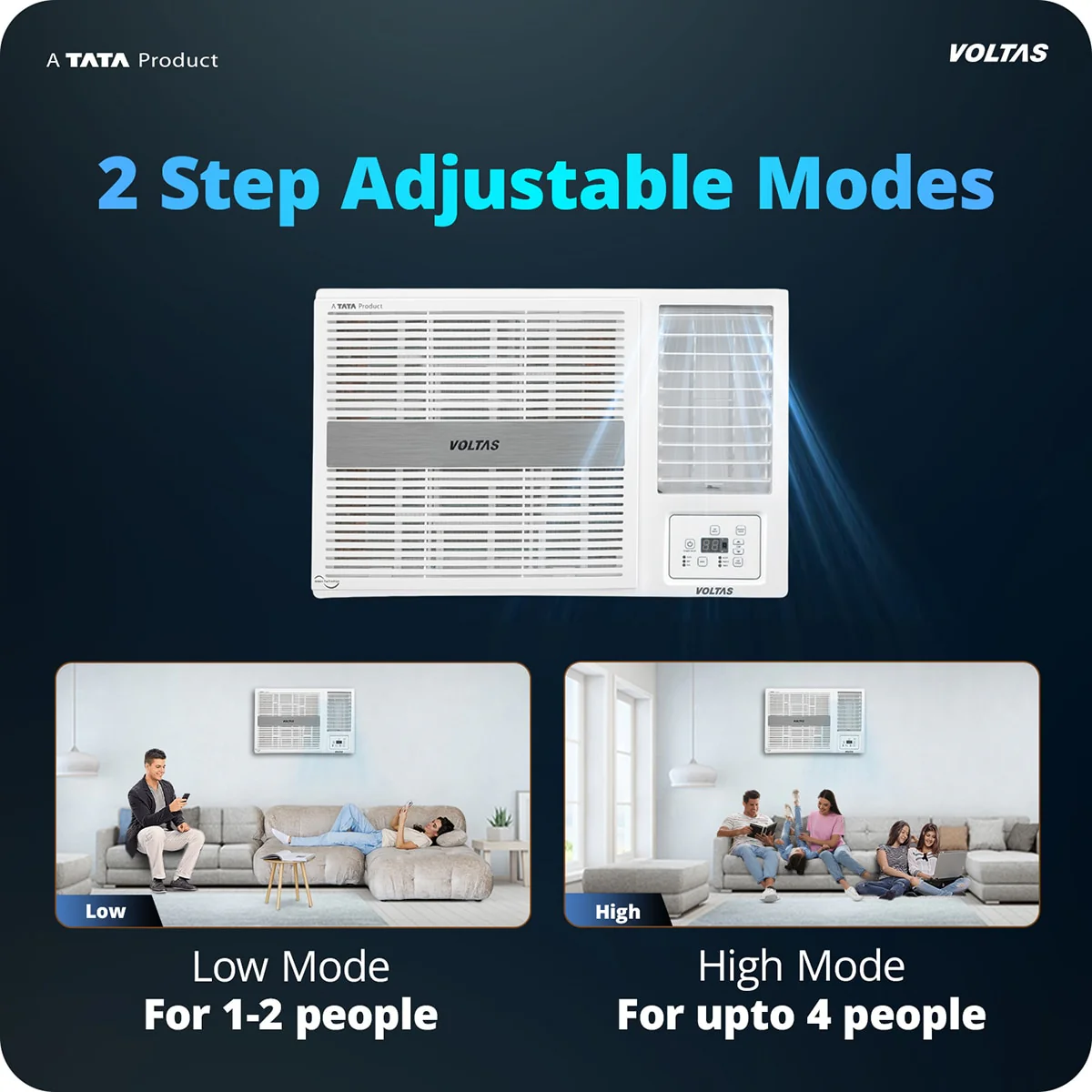 Voltas Window Air Conditioner, 1.5 Ton, 3 Star - 183INV Pearl - Image 5